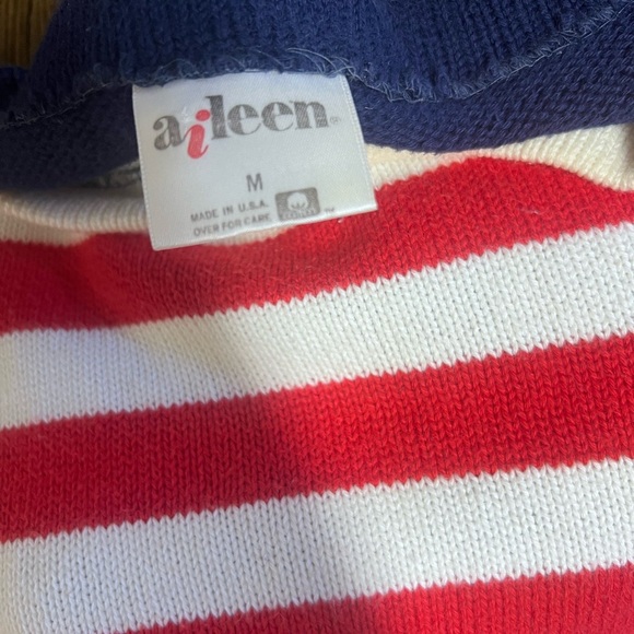 Vintage Red, White, & Blue Knit Cardigan Cotton M - Picture 3 of 5